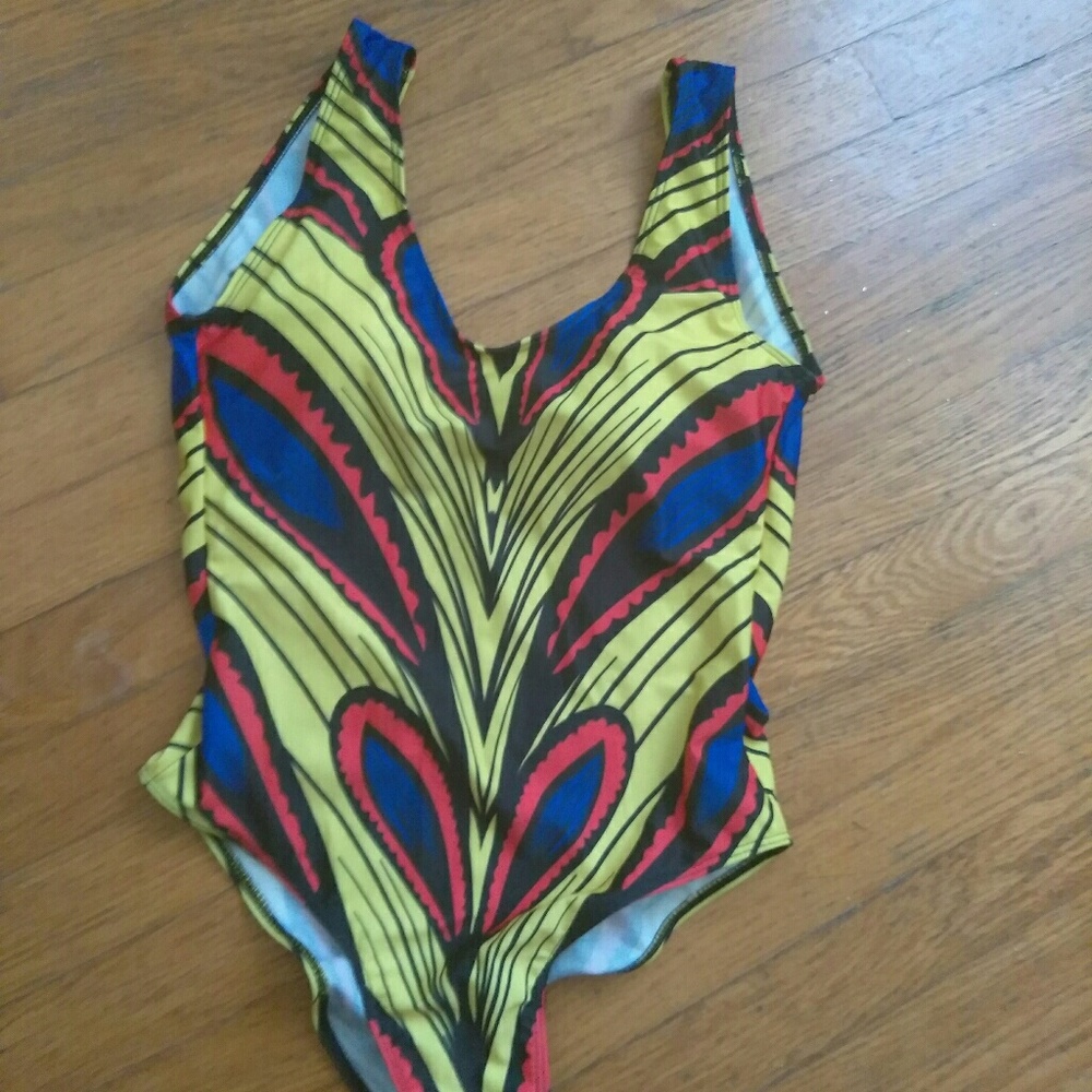 African print one piece bathing suit